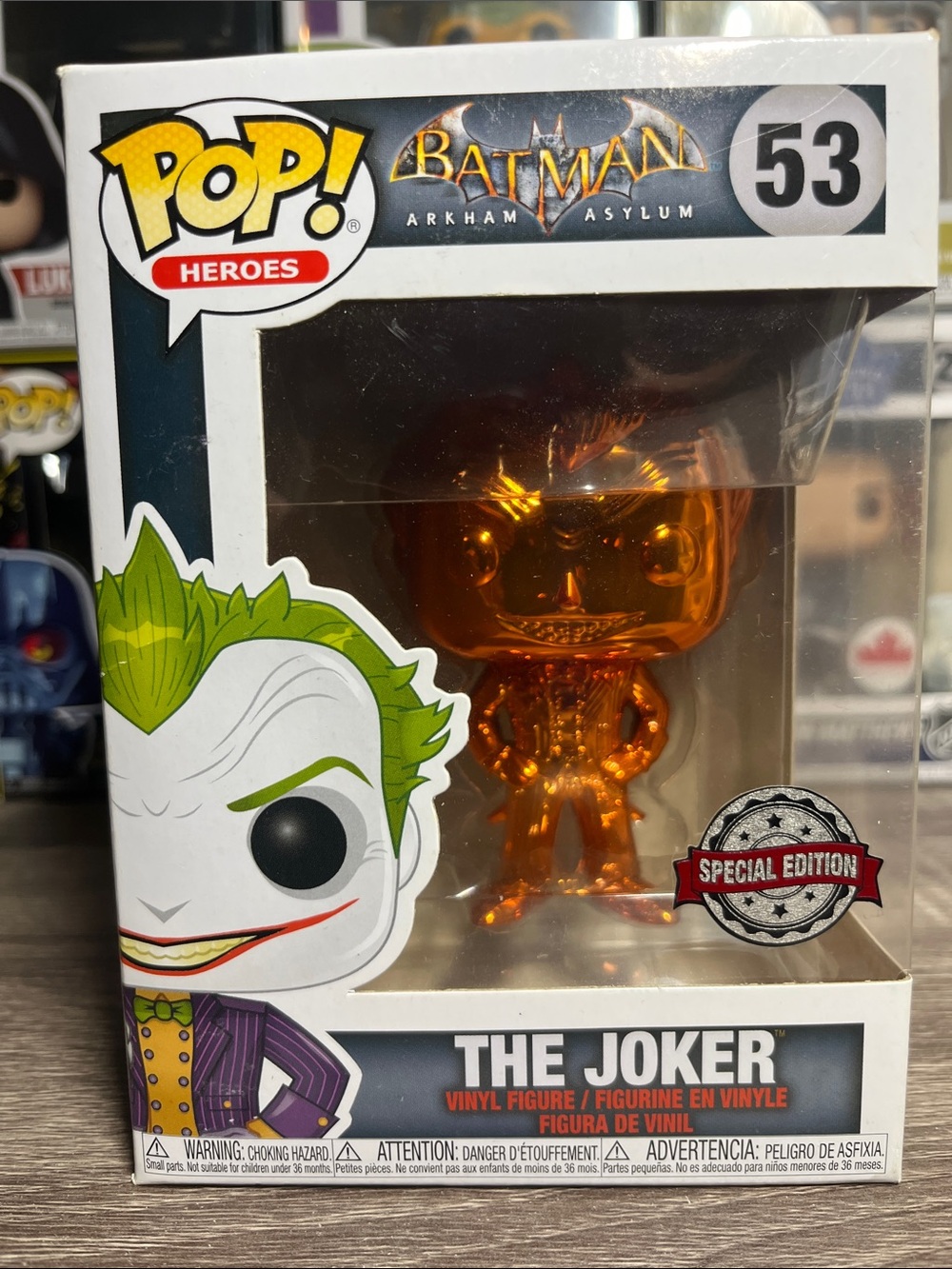 Funko Pop! Heroes The Joker Orange Chrome Vinyl Figure - Special Edition